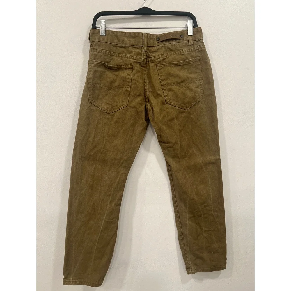US ICON Mens Jeans Brown Denim Straight Leg Pants Utility Earth Tone Size 34x32